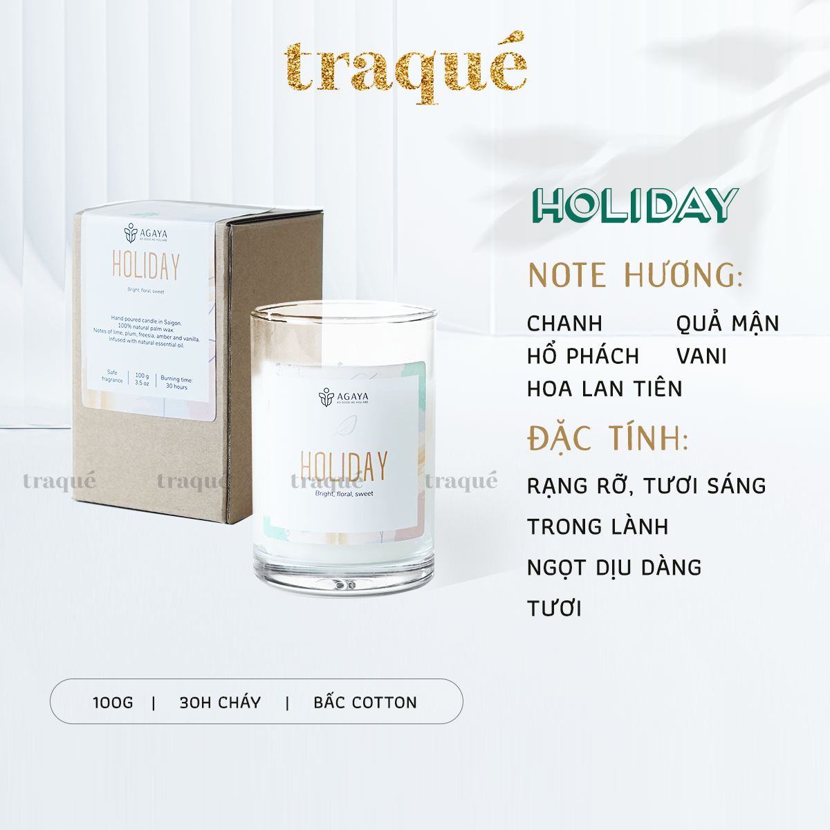 Nến thơm Candle Cup/Agaya - Hương Hoa HOLIDAY