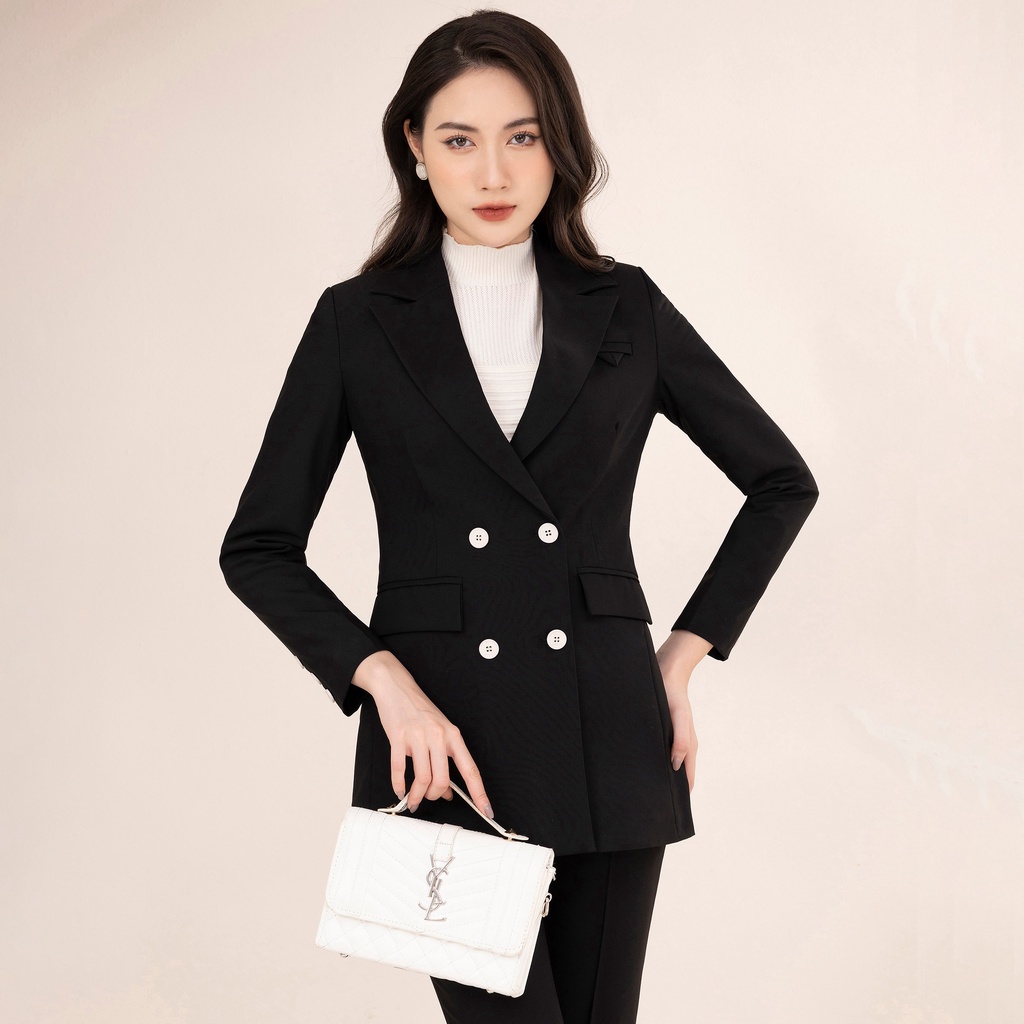 Bộ Đồ Vest Nữ Trơn UK Fashion Thiết Kế Cổ Ve Xuôi Kiểu Dáng Lịch Sự Nhã Nhặn, Chất Vải Nhập Hàn Cao Cấp NKBD2209003