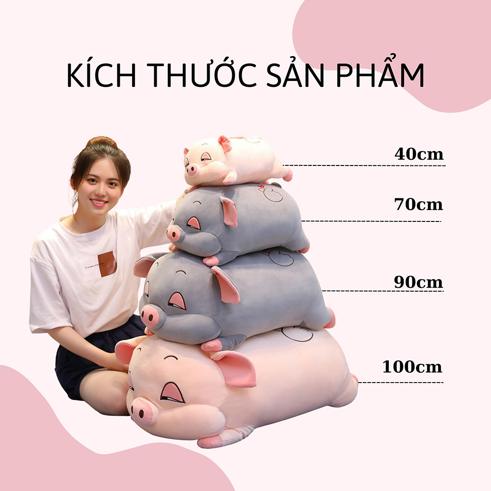 Gấu Bông Heo Híp Siêu Dễ Thương - Thú Nhồi Bông Heo Híp - Gấu Bông ZingZingMart Bedding &amp; House