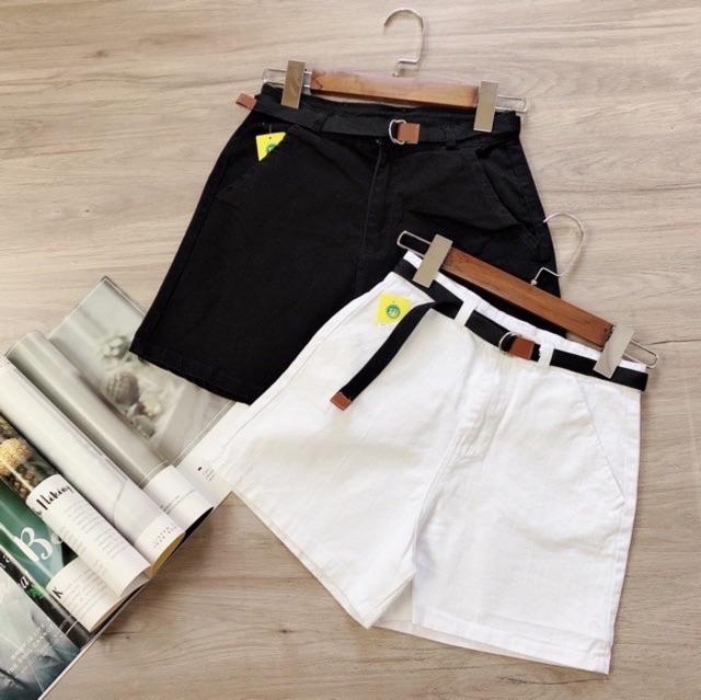 Quần đùi shorts chất kaki jean kèm dây nịt, hình thật chụp sàn