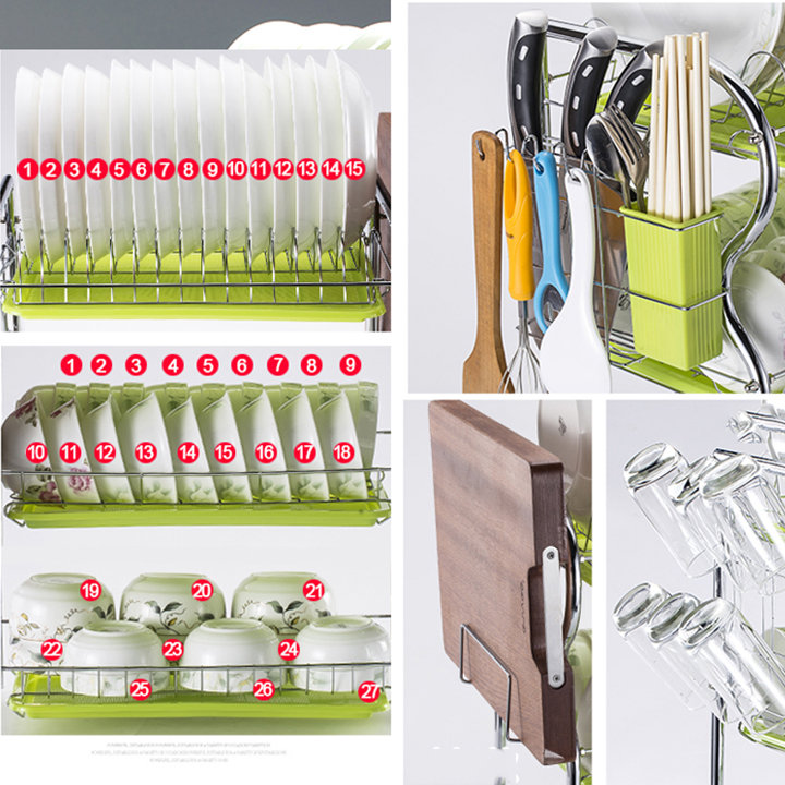 KỆ ĐỂ CHÉN DĨA 3 TẦNG INOX RE0164