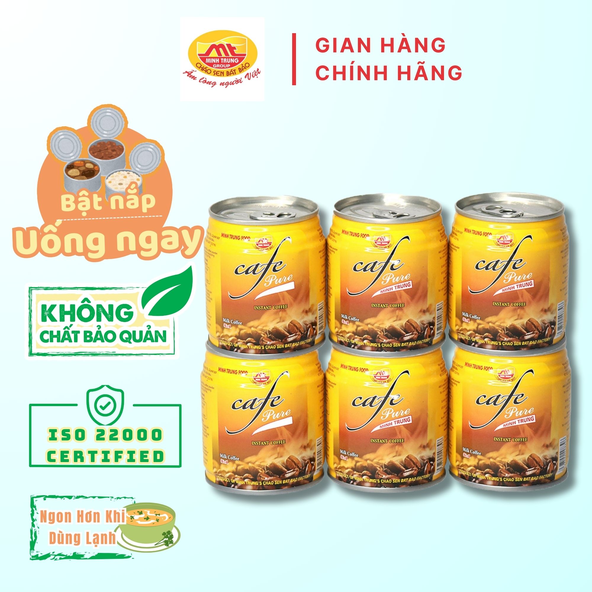 Cà Phê Sữa Minh Trung lốc 6 lon - CAPHESUA 6