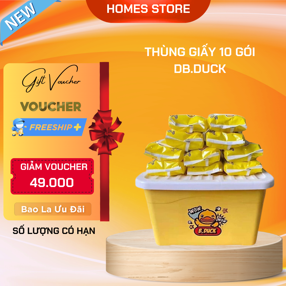 Thùng Khăn Giấy Ướt B.DUCK Combo 10 Hộp x 80 Tờ - Hàng Nhập Khẩu