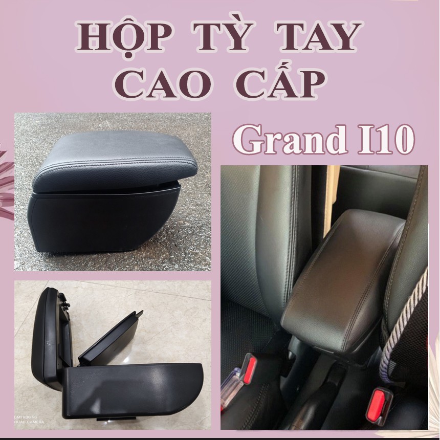 Hộp Tỳ Tay Cao Cấp Zin Xe Grand i10 2014- 2020 Hàng Loại 1 Màu đen