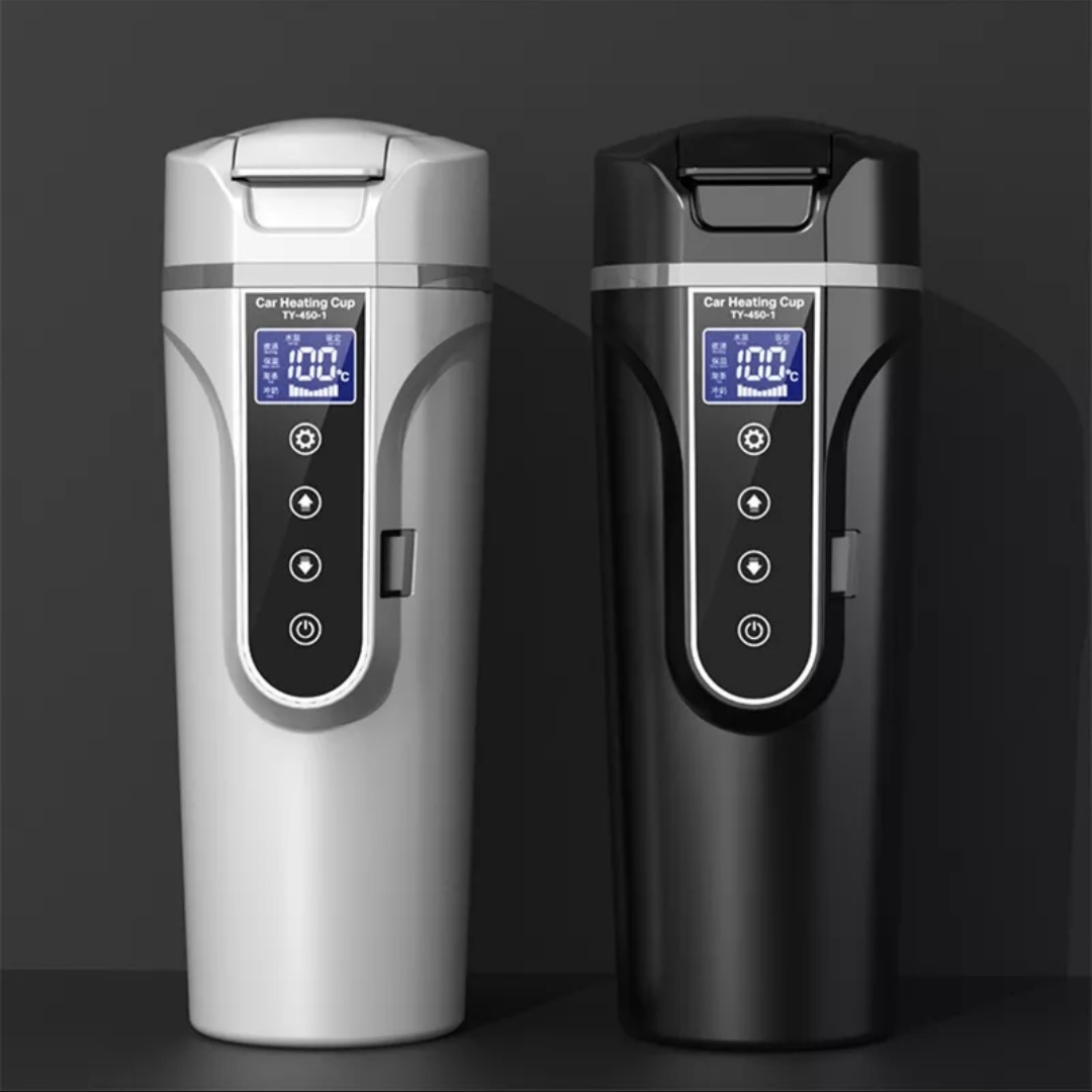 Bình nấu nước nóng ô tô xe hơi 500ml 12v-24v cảm ứng có chỉnh nhiệt độ đa năng thông minh mẫu mới