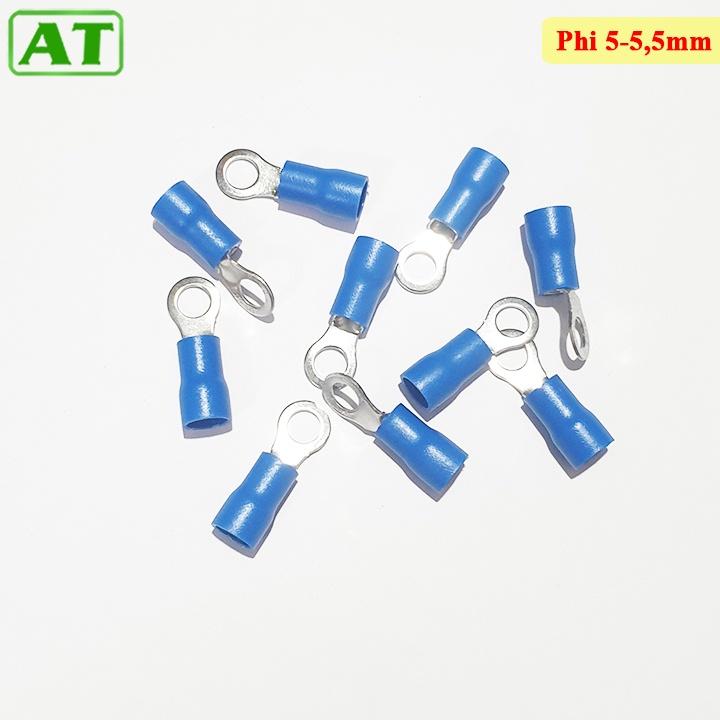 Đầu Cốt Dây Điện Tròn, Đầu Cos Điện Tròn Bọc Nhựa Cách Điện 2-6mm (Gói 10 Cái)