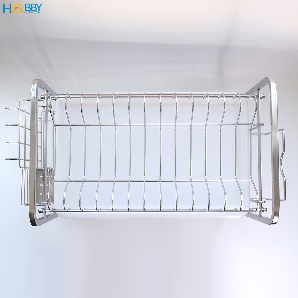 Kệ đựng chén bát 2 tầng Inox 304 cao cấp HOBBY KC2F - tất cả trong 1 kệ chén - mẫu 2 tầng
