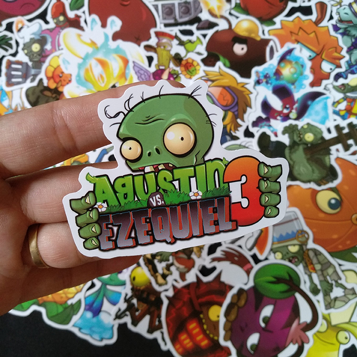 Bộ Sticker dán cao cấp chủ đề PLANTS VS ZOMBIES - Dùng dán Xe, dán mũ bảo hiểm, dán Laptop