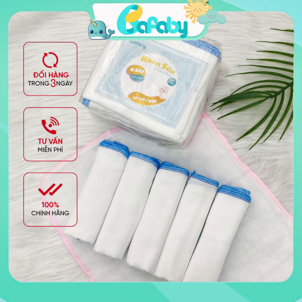 [10 chiếc] Khăn Sữa Xô Cho Bé BAFABY 3 Lớp 4 Lớp Cotton Dịu Nhẹ Nâng Niu Làn Da Nhạy Cảm Của Bé - 339