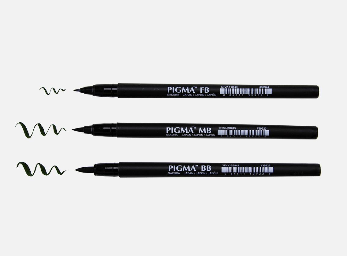 SAKURA - BÚT CỌ PIGMA, MÀU ĐEN BB (Bold Brush)