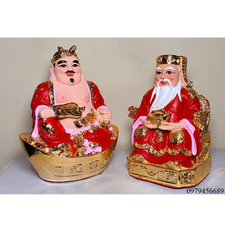 Tượng Thần Tài Thổ Địa nhựa màu đỏ cao 18.5cm