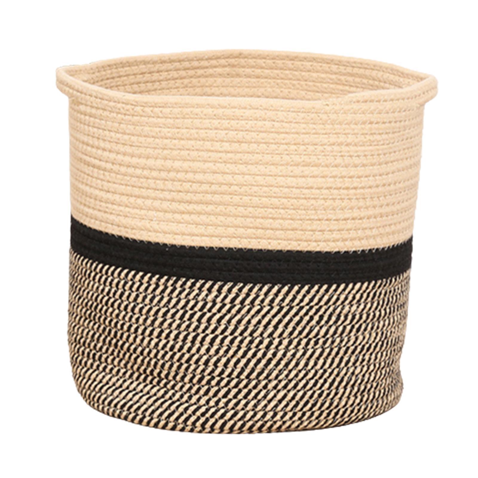 Laundry Hamper, Decorative Organizing Basket, Freestanding Woven Rope Storage Basket for Socks Blanket Toys