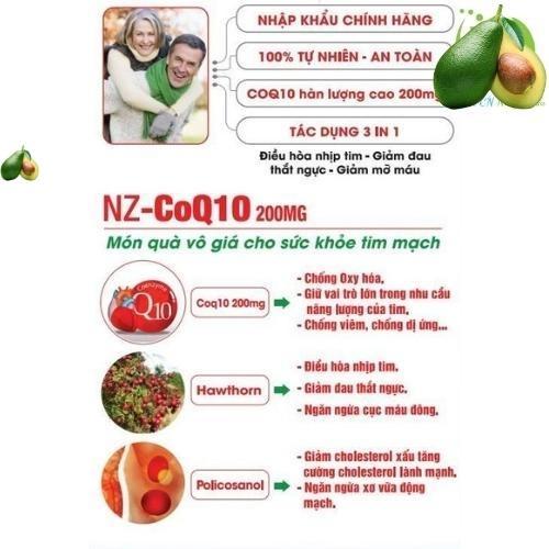 Viên uống Tim Mạch NZ- CoQ10 200mg - Cho quả tim khỏe, kiểm soát mỡ máu
