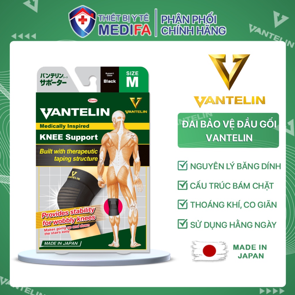 Băng Bảo Vệ Khớp Gối Bó Gối Vantelin Support Knee size M