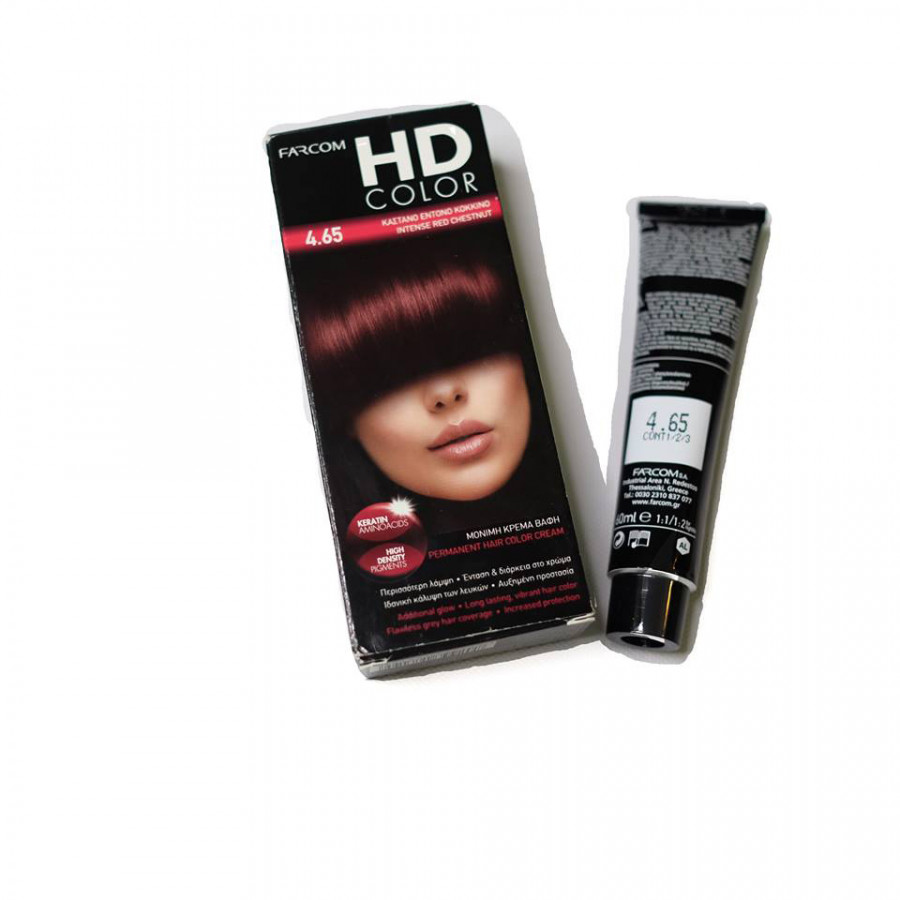 Màu nhuộm nâu đỏ Farcom HD Color 4.65 Intense Red Chestnut (140ml)