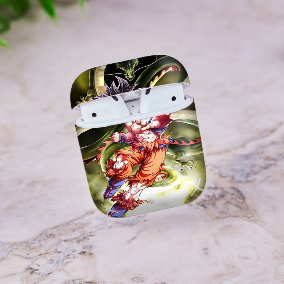 Miếng dán skin chống bẩn cho tai nghe AirPods in hình Songoku Dragon Ball - 7vnr034 (bản không dây 1 và 2)