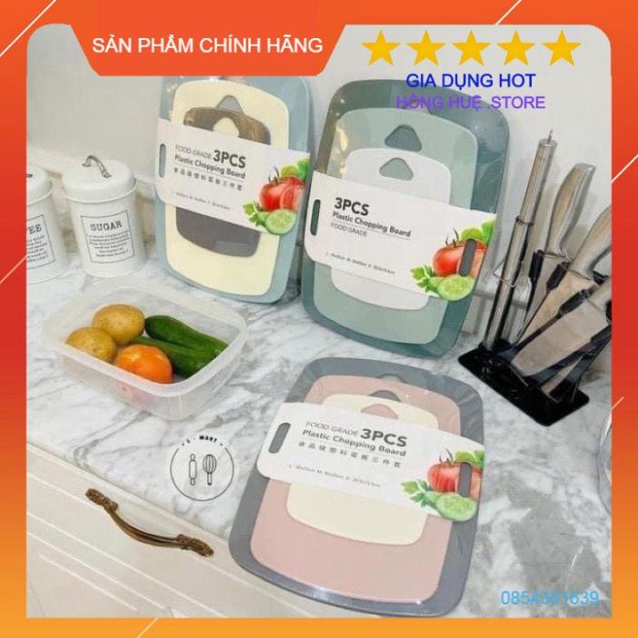 Combo set 3 Thớt Nhựa Kháng Khuẩn Nhiều màu, Hàng Loại 1, Đẹp Chất Lượng Cao