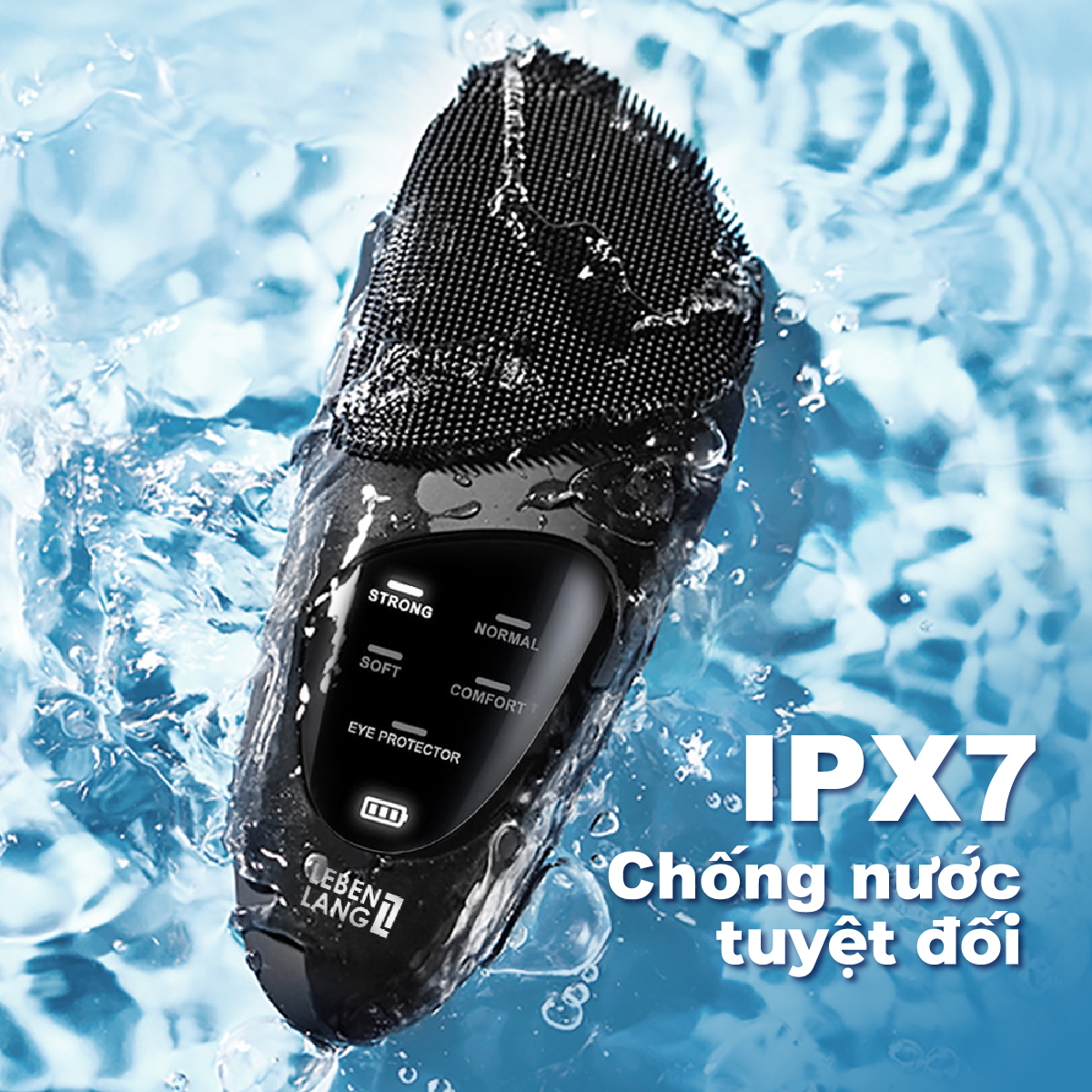 Máy rửa mặt Lebenlang LBL1480, sạc nhanh 2h, 5W, 500 mAh, 5 chế độ, bảo hành 2 năm - hàng chính hãng