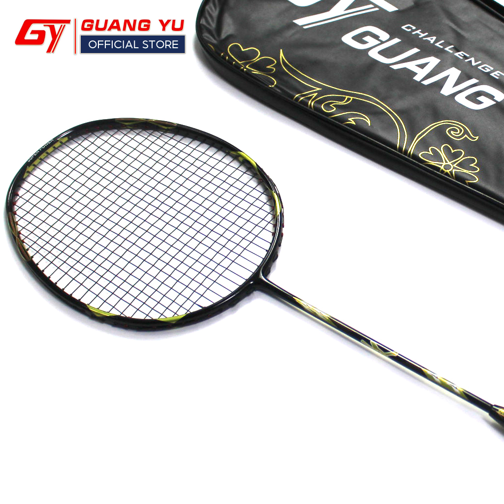 Vợt Cầu Lông Chính Hãng GUANG YU 3U SUPER POWER Chuyên Tấn Công Khung Vợt Carbon Cao Cấp Lưới Căng Sẵn 10KG-KN02