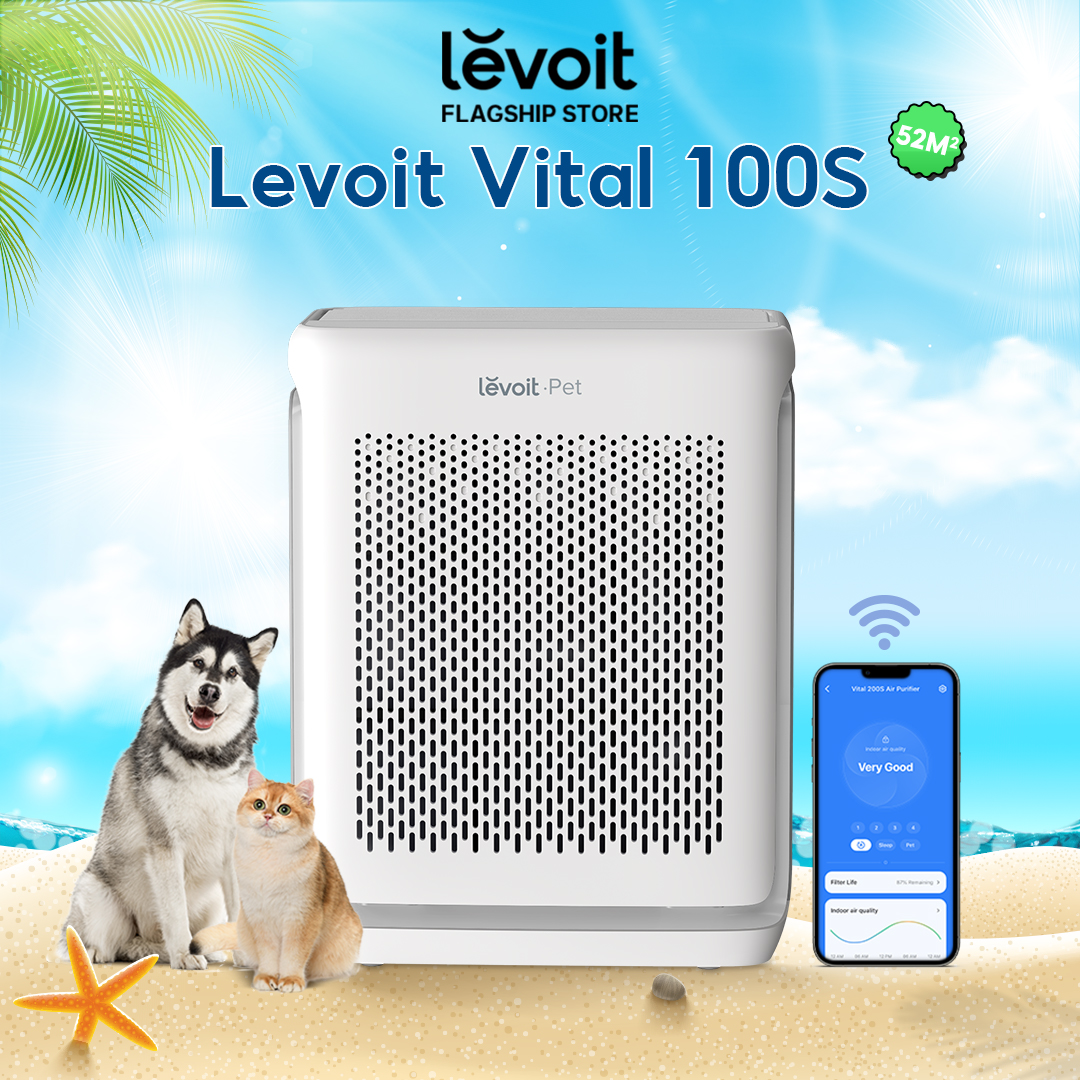 Máy Lọc Không Khí Levoit Vital 100S 52m2 | Khử Mùi Diệt Khuẩn | Hút Lông Thú Cưng Cực Mạnh | Hàng Chính Hãng