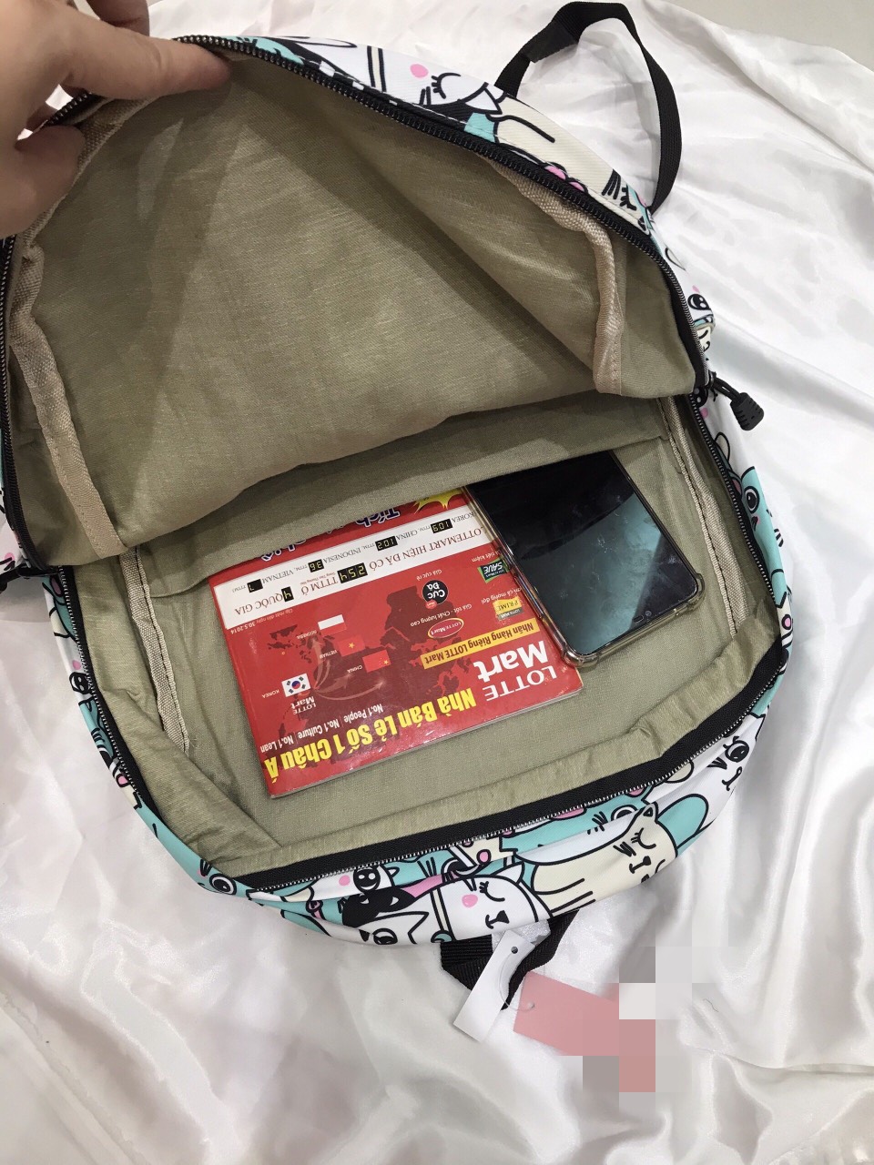 Balo Teen kèm bóp viết hình chó hồng siêu cute cho các bạn nữ - TT261001C
