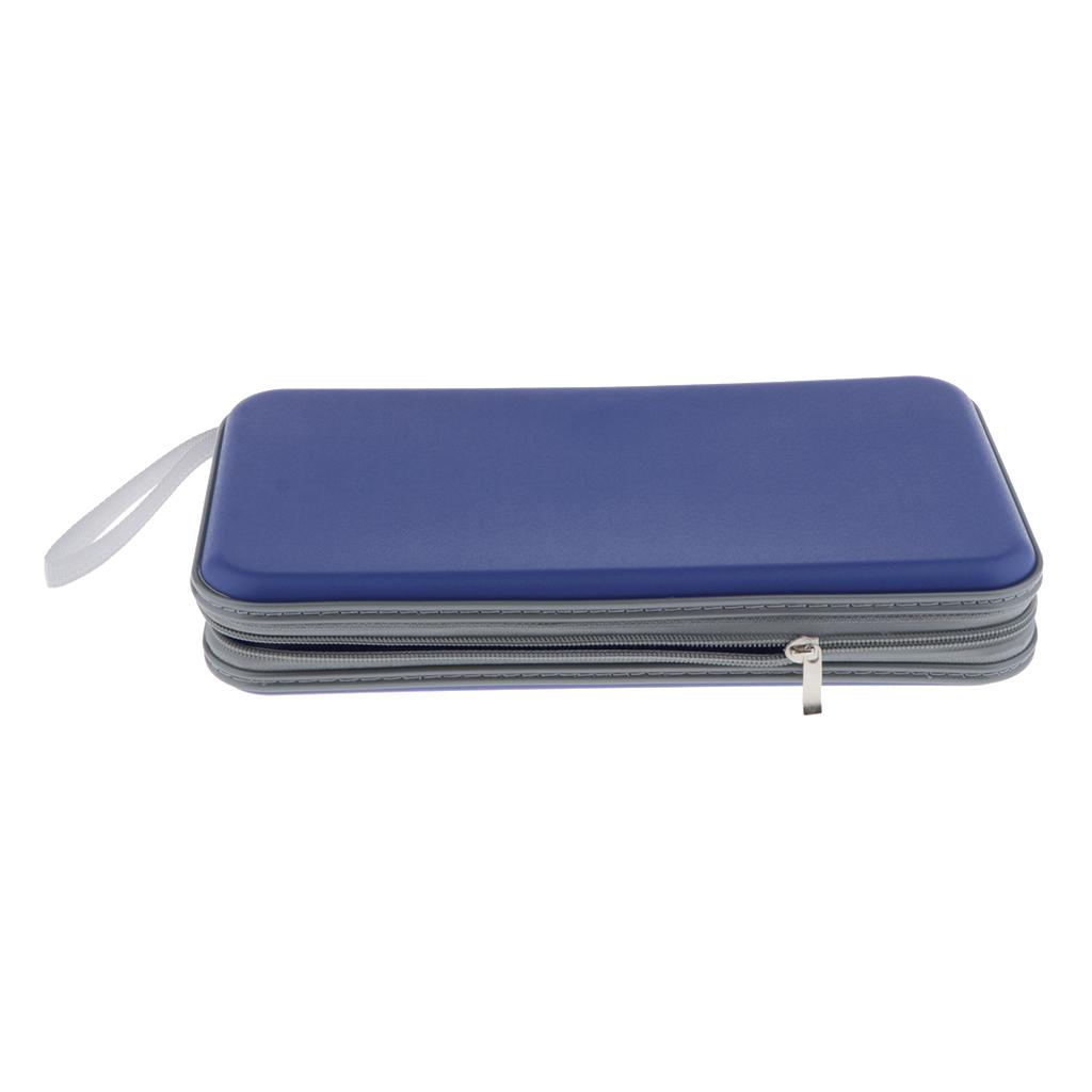2pcs 80 Disc CD Wallet DVD Case Storage Holder Bag Protector Blue/Black