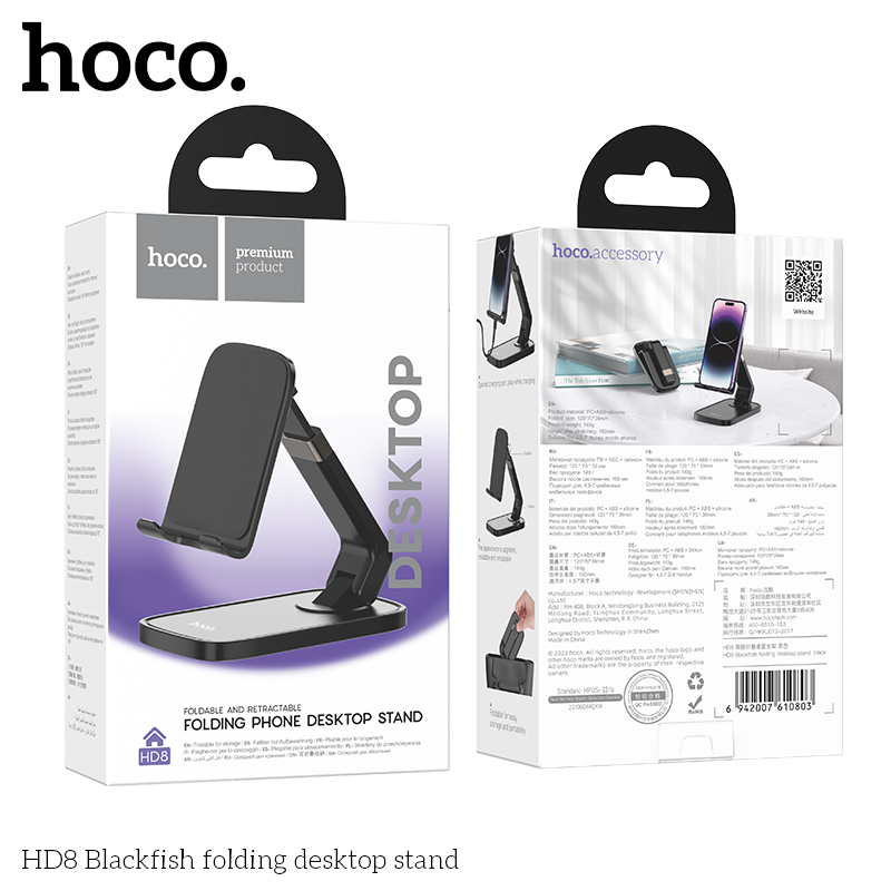 GIÁ ĐỠ ĐIỆN THOẠI ĐỂ BÀN DẠNG GẬP THIẾT KẾ 2 TRỤC CHO ĐIỆN THOẠI HOCO HD6 HD8 _ hàng chính hãng