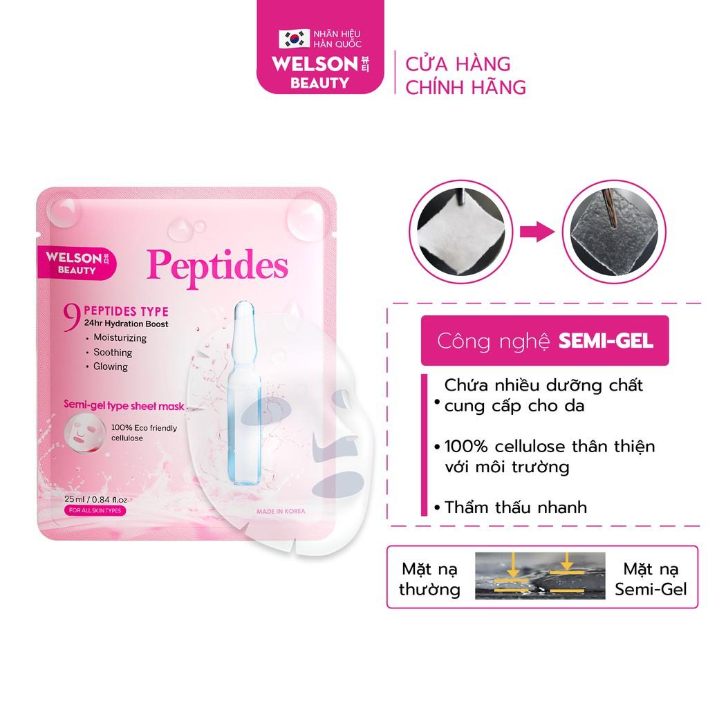 Hộp 10 Miếng Mặt Nạ Peptides Dưỡng Ẩm Căng Bóng Da 10 x 25ml