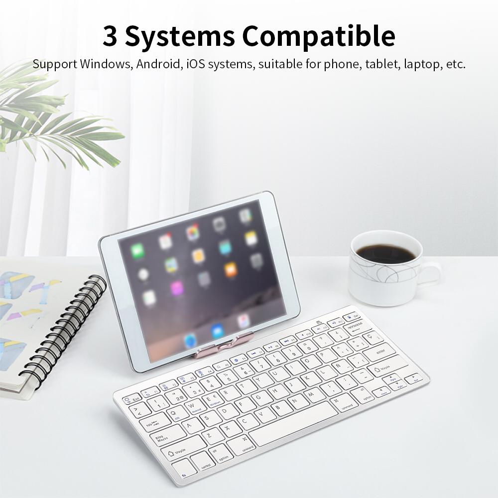 78 Phím Bàn phím BT không dây Tây Ban Nha BT 3.0 siêu mỏng Hỗ trợ Windows / iOS / Android cho Máy tính bảng
