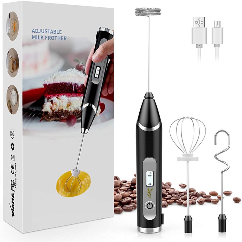 Điện Máy Trộn Xay Sinh Tố Bọt Sữa Cầm Tay Có Sạc USB Dock Không Bong Bóng Máy Làm Đánh Cho Cà Phê Cappuccino