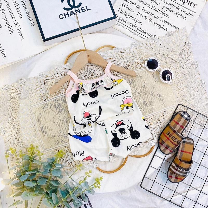 Bộ 2 dây cho bé, đồ bộ hai dây bé gái chất cotton thun lạnh QC Xu Xu Kids size từ 7 đến 20kg