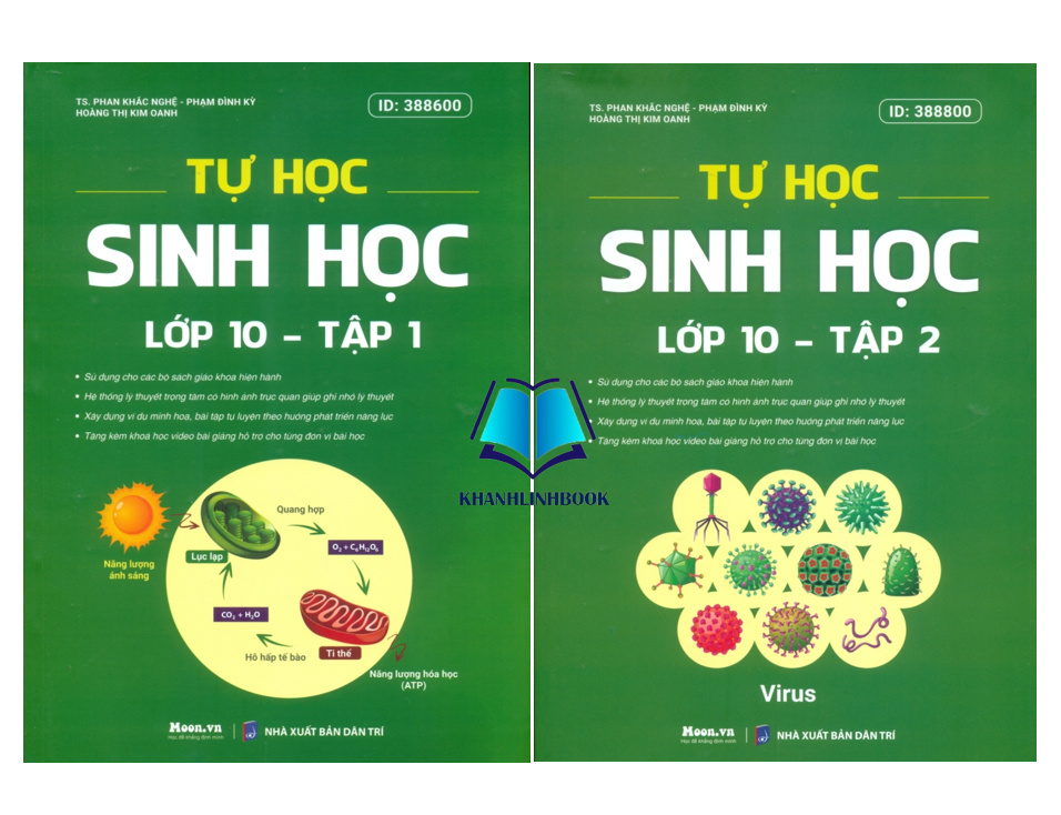 Sách - Combo Tự học Sinh học lớp 10 - Tập 1 + 2 (Moon)