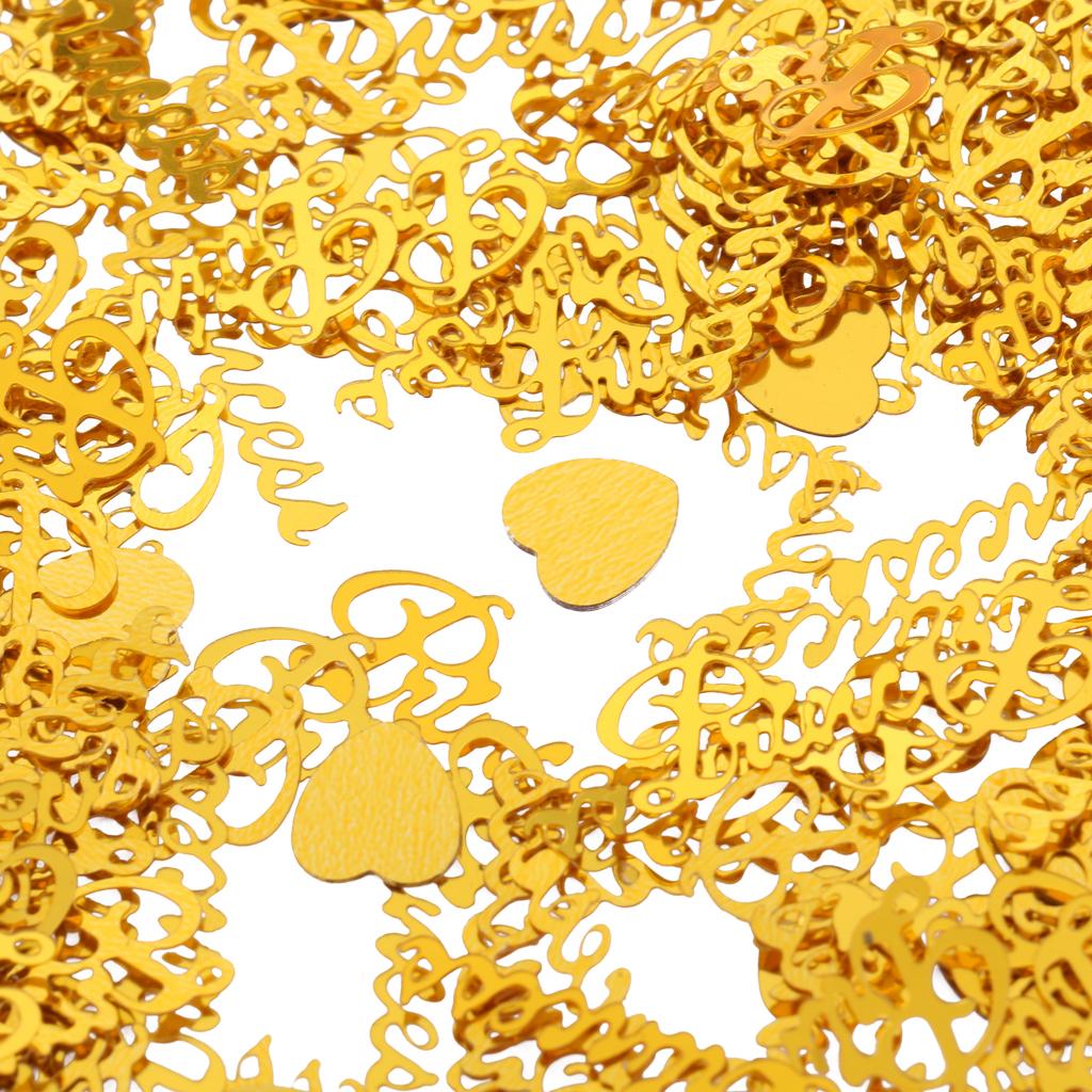 15g Glitter PRINCESS Heart Confetti Foil Girls Birthday Party Decor Gold