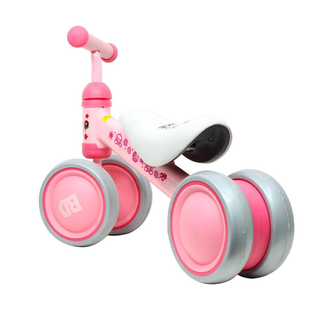 Đồ chơi xe cân bằng - xe chòi chân 4 bánh - xe màu hồng