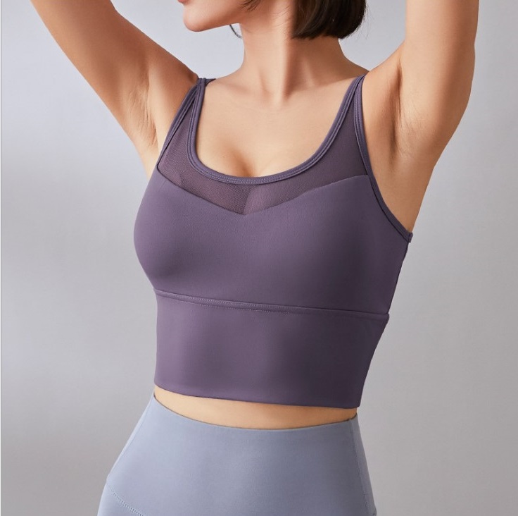 Bộ Đồ Tập Gym, Yoga, Aerobic Nữ - Quần Áo Thể Thao Nữ Áo Bra Màu Tím Có Mút Đệm Và Quần Dài Tôn Dáng