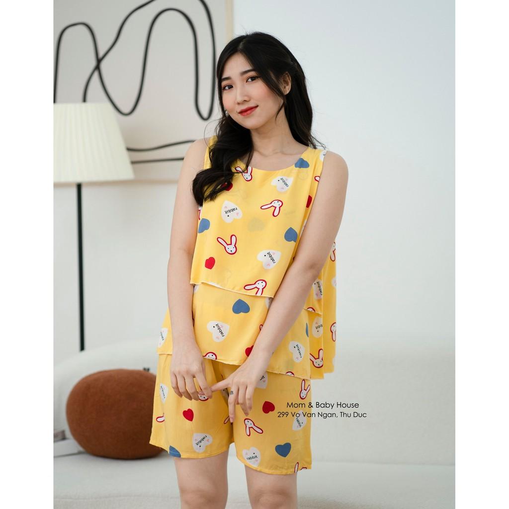 Bộ tôn 2 da thái đùi bầu 2 lớp nhẹ mát ( sale khi mua 2 bộ