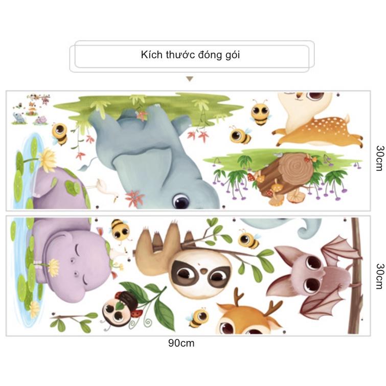 Decal trang trí tường - Những chú động vật đáng yêu