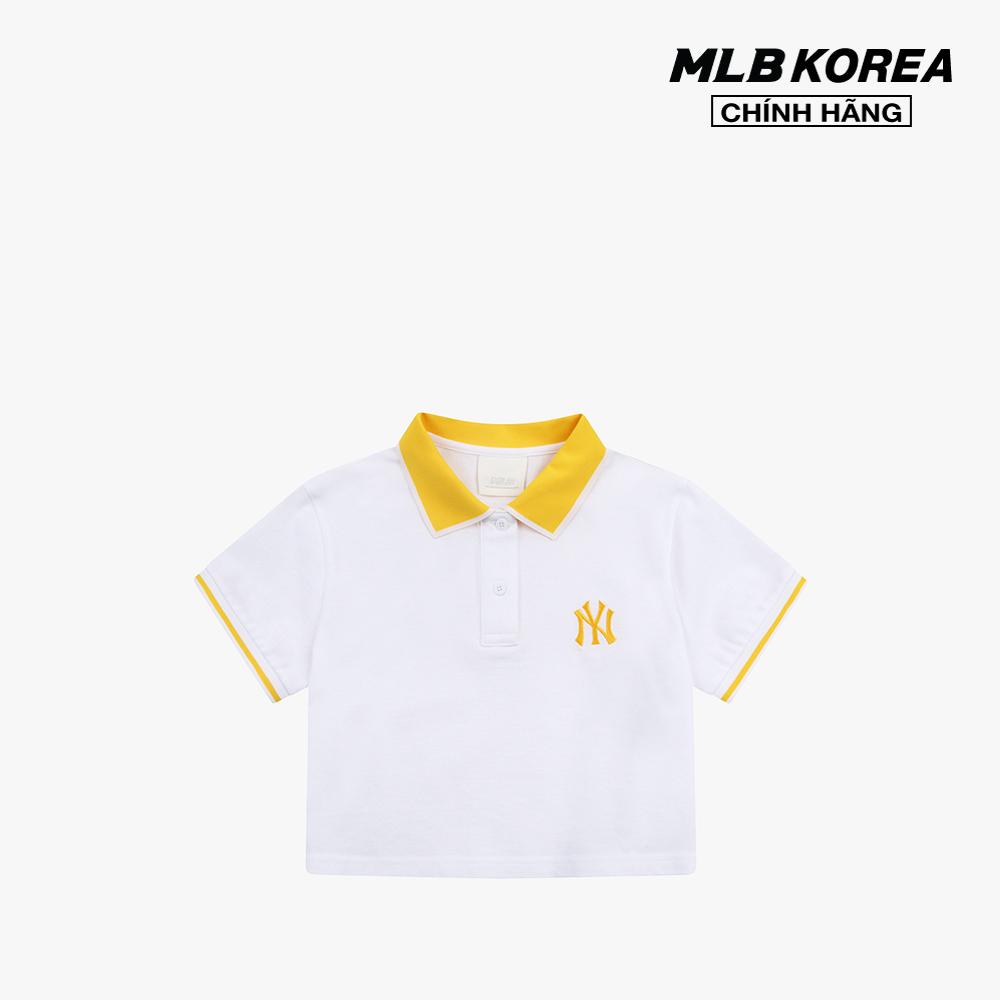 MLB - Áo thun nữ croptop cổ bẻ Basic Crop Pique 31TSQW131-50W