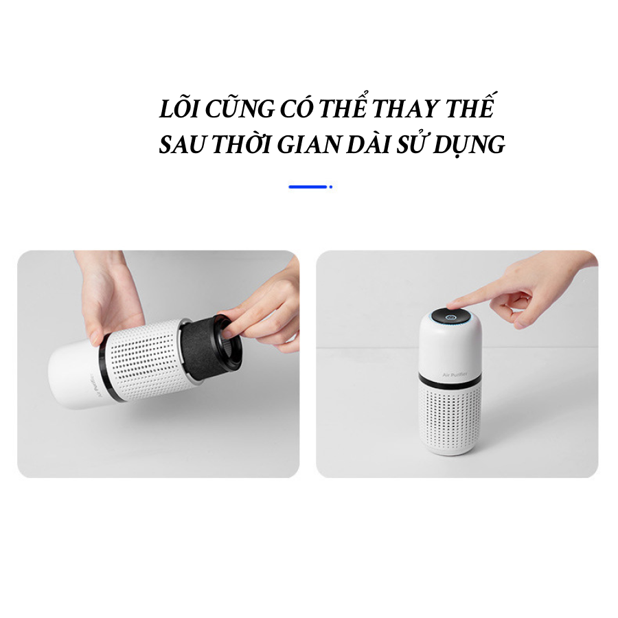 MÁY LỌC KHÔNG KHÍ Ô TÔ AIR PURIFIER P02 | Máy Lọc Không Khí Mini Loại Bỏ Mùi Fomaldehyde, Bụi, Khói Thuốc, Làm Sạch Không Khí Với Công Nghệ Ion Âm