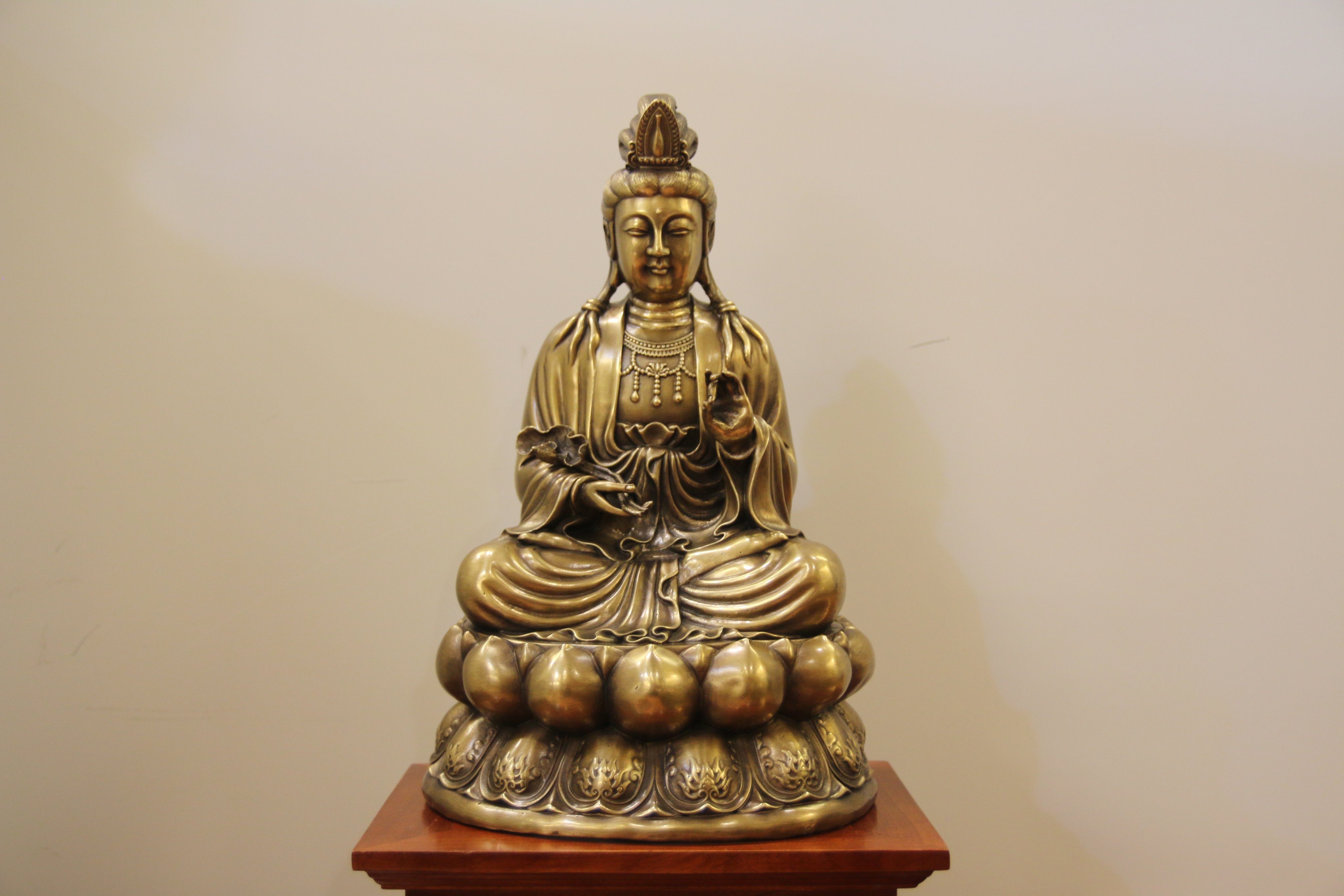Tượng Quan Âm Đại Thế Chí cao 48cm Bằng Đồng