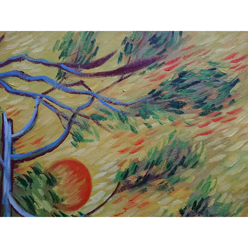 Hoàng Hôn Dưới Rừng Thông (Van Gogh) - Tranh Sơn Dầu Vẽ Tay 30x40cm