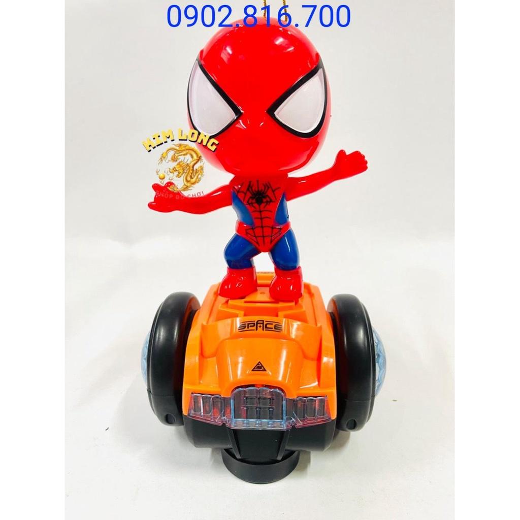 Đồ chơi lồng đèn siêu nhân nhện Spiderman đứng xe cân bằng cho bé trai tặng kèm pin quà tặng trung thu