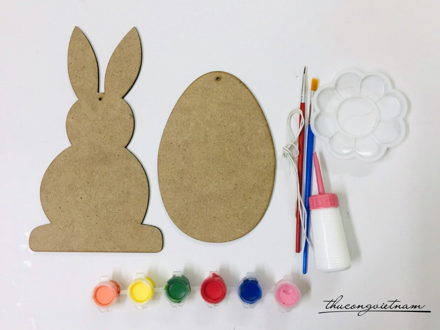 Kit 2 mảnh gỗ vẽ - Thỏ và Trứng 1