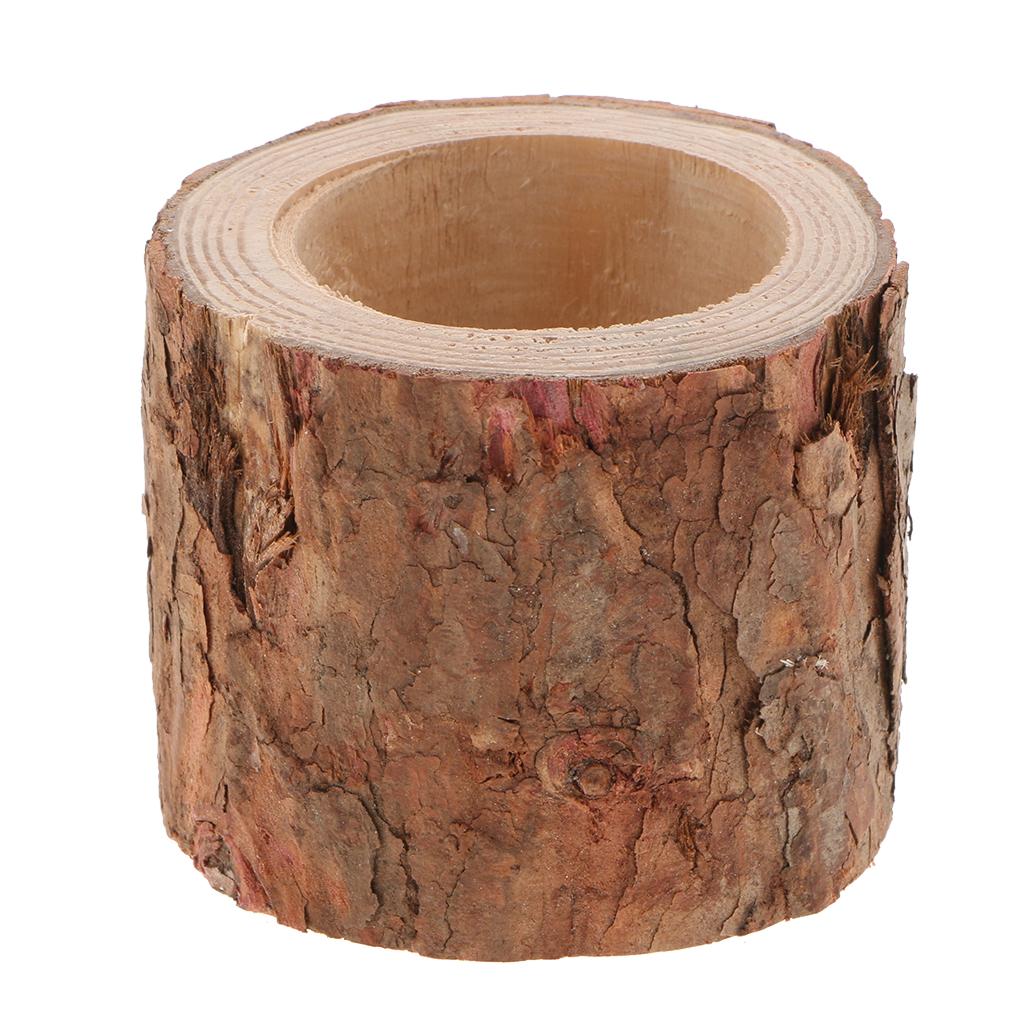 Natural Wooden Votive Candlestick Tealight Candle Holder Stand S