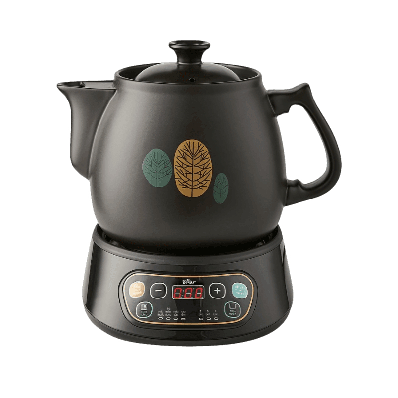 Ấm Sắc Thuốc Bear 3,5L SB-AST35 - Gốm sứ cao cấp, Đế giữ ấm, Hẹn giờ - Bản tiếng việt, Hàng chính hãng