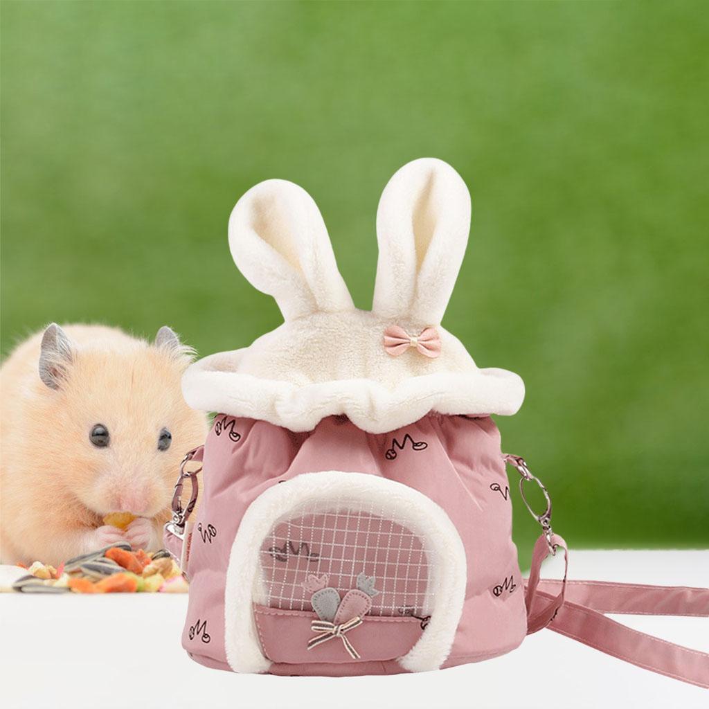 Hamster Carry Pouch Travel Carrier Breathable for Squirrel Hedgehog Pink
