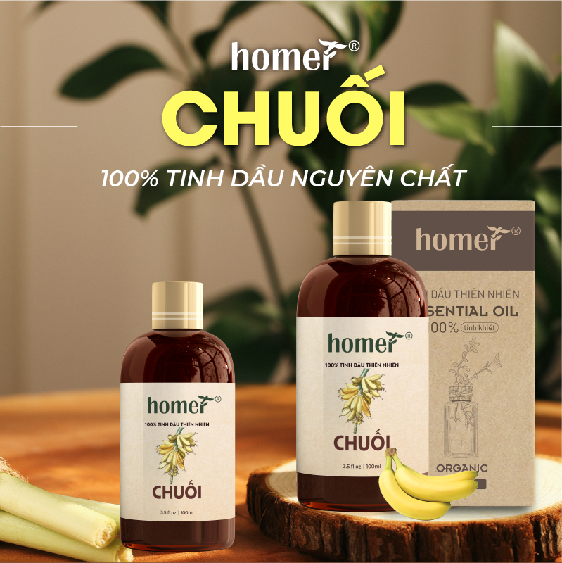 Tinh Dầu Chuối Homer 100ml - Tinh Dầu Xông Thơm Phòng, Thư Giãn Khử Mùi- Tinh Dầu Trái Cây Thiên Nhiên.