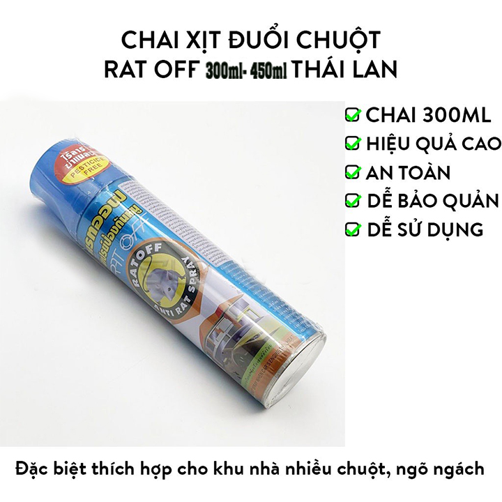 Chai Xịt Đuổi Chuột RAT OFF ANTI RAT SPRAY 300ml - 450ml