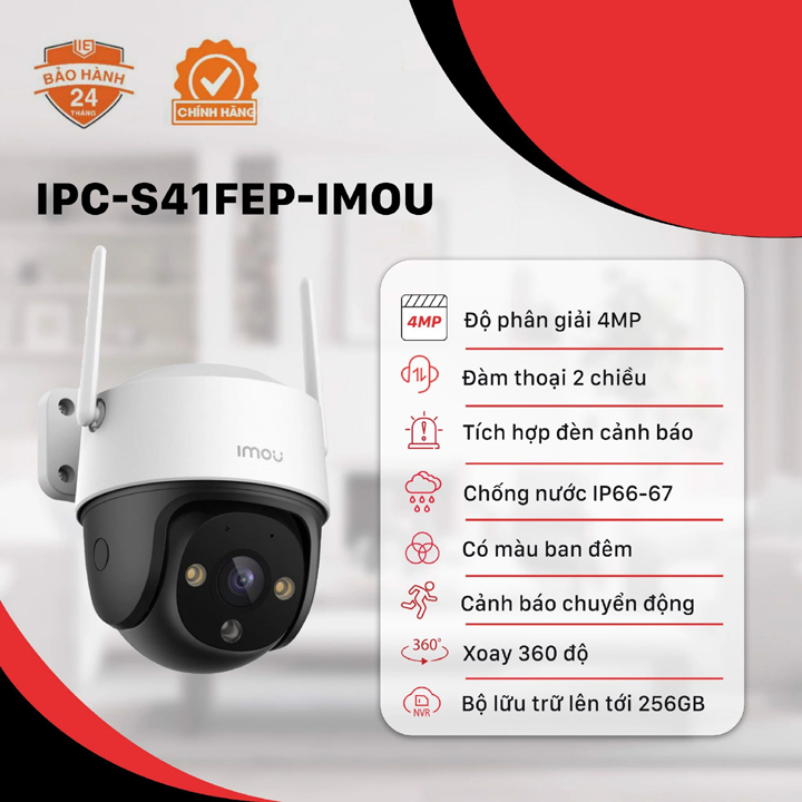 Camera WIFI đàm thoại 2 chiều 4MP iMOU Cruiser SE+ IPC-S41FEP hàng chính hãng