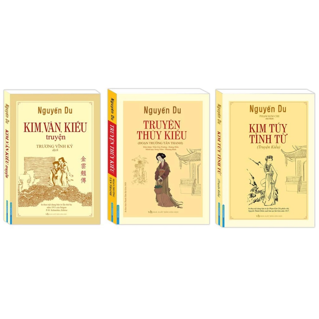 Sách - Combo 3 cuốn Kim, Vân, Kiều truyện (bìa mềm) + Truyện Thúy Kiều + Kim túy tình từ